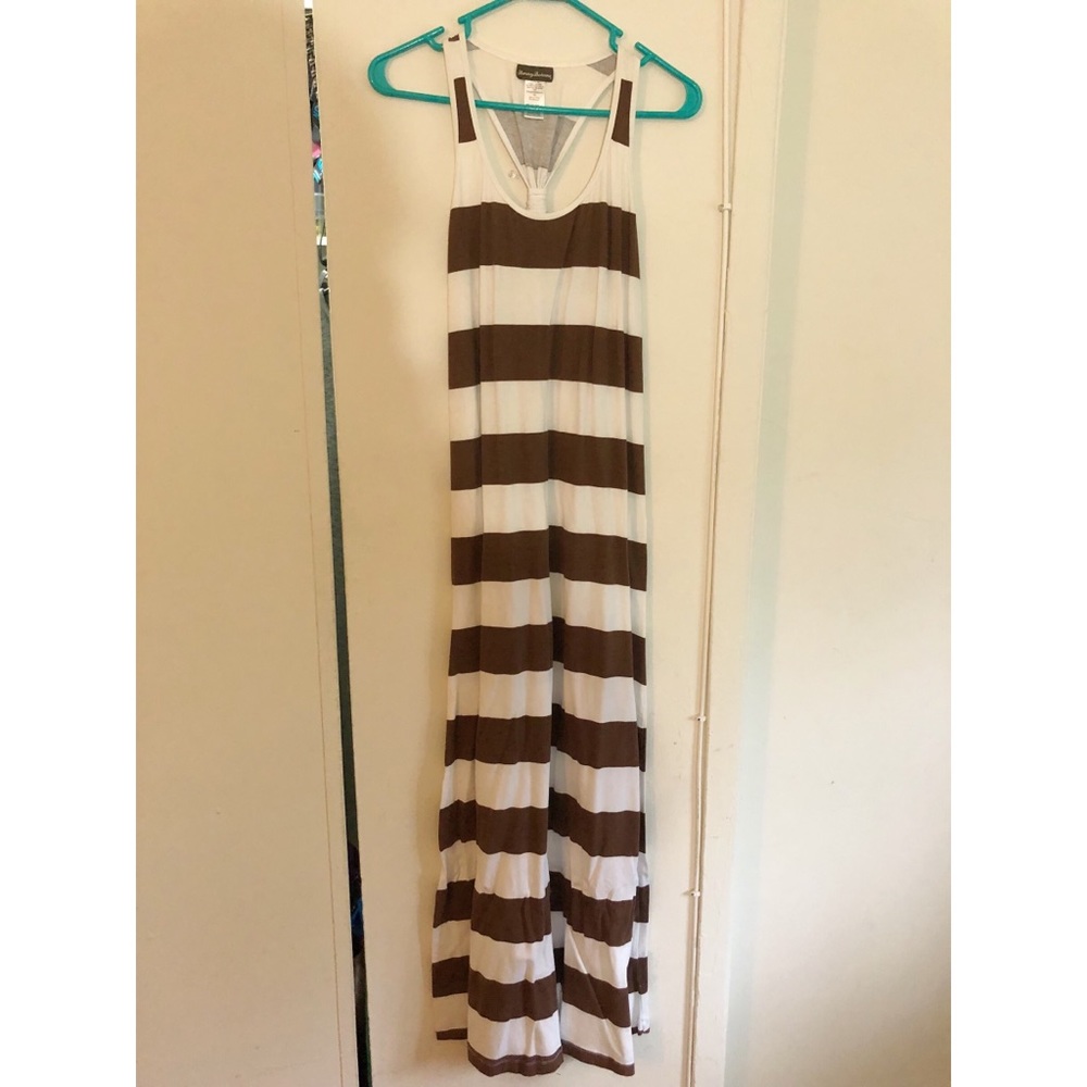 Brown Striped Maxi Dress